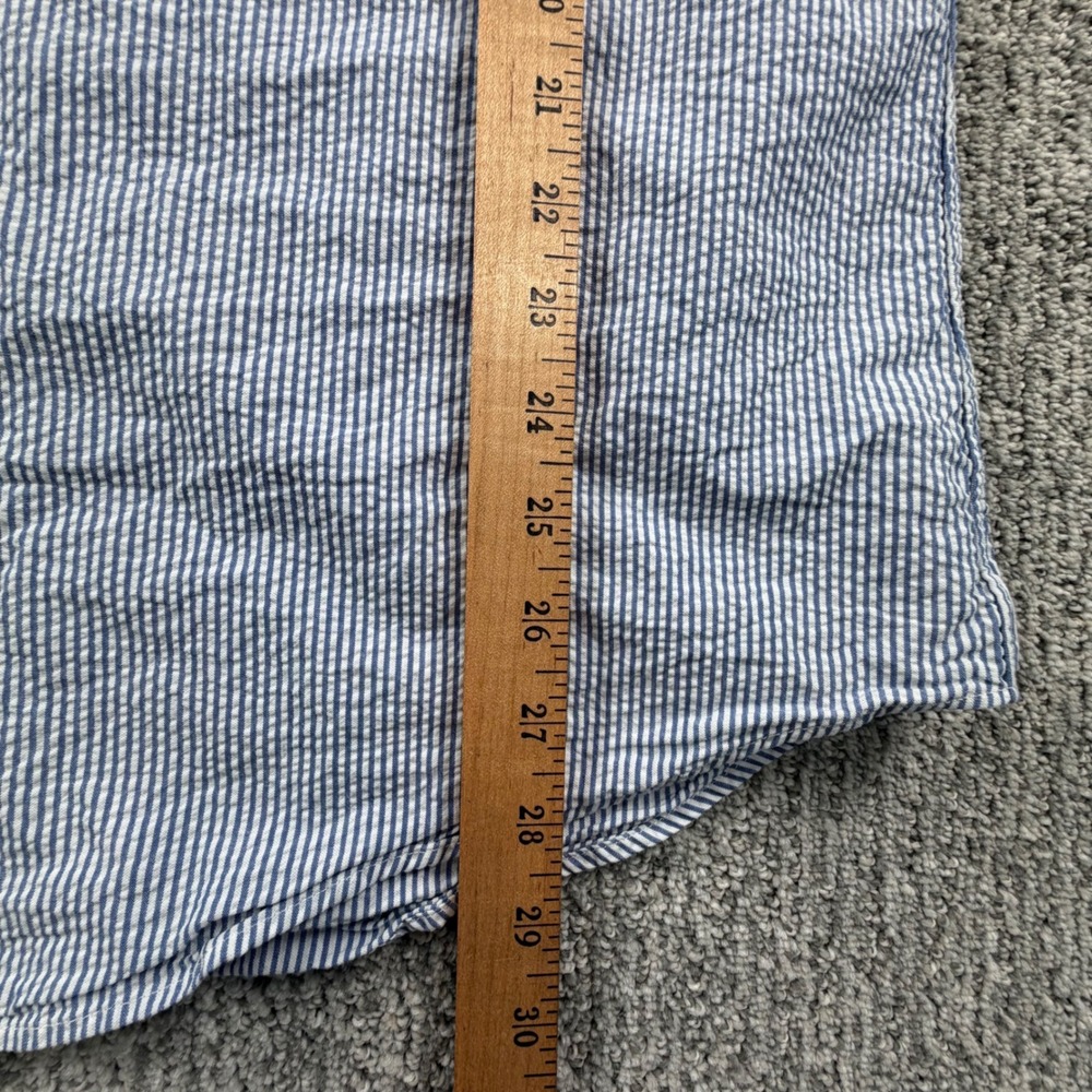 Ralph Lauren Button Down Shirt Mens M Blue Seersucker Striped Short Sleeve Pony - Picture 6 of 6